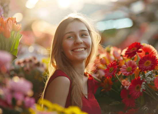 Women i flowers no longer feeling depression after seeing TMS Therapist in Phoenix